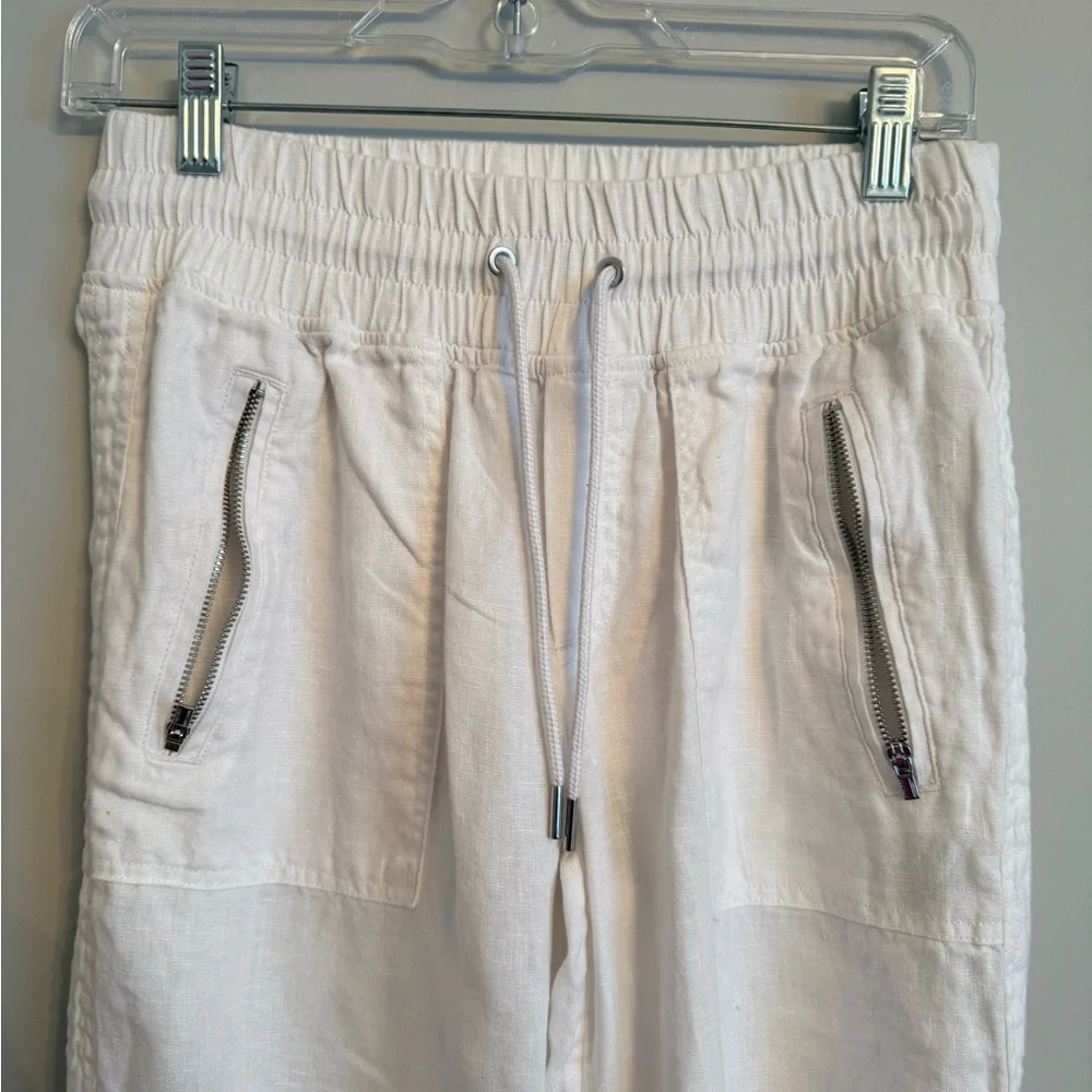 Athleta Cabo Linen Wide Leg Pant in white. - Picture 3 of 7